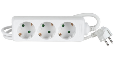 Pikendusjuhe 0,5m 3 pesa IP20 valge