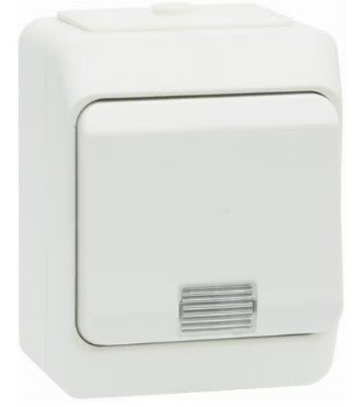 Impulsslülit tulega pinnapealne, valge IP44