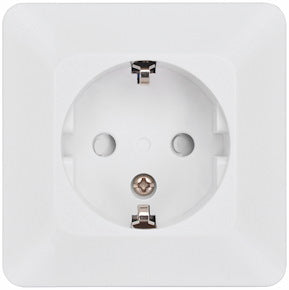 Pistikupesa maandusega 1-ne pinnapealne, valge