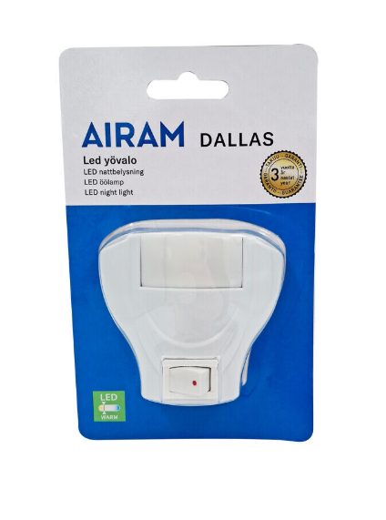 Öövalgusti Dallas 1W 14lm 2900K On/Off lüliti IP20 230V