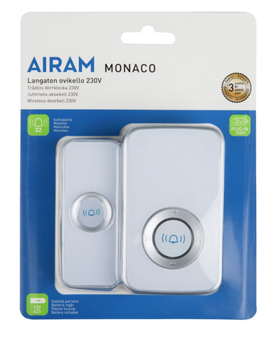 Monaco juhtmveba uksekell 230V 32 tooni