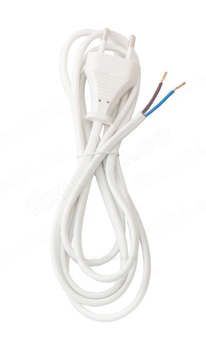 Pistikuga juhe 2m valge 2x0,75mm2