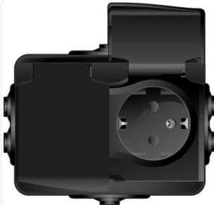 Pistikupesa pinnapealne, must, IP44