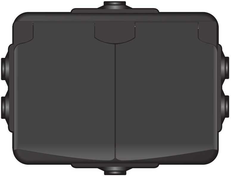 Pistikupesa pinnapealne, must, IP44