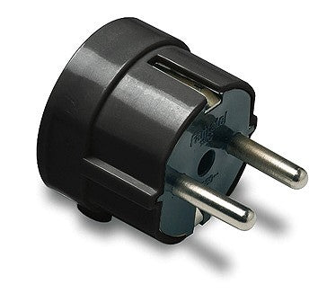 Pistik maandusega must 16A 250V