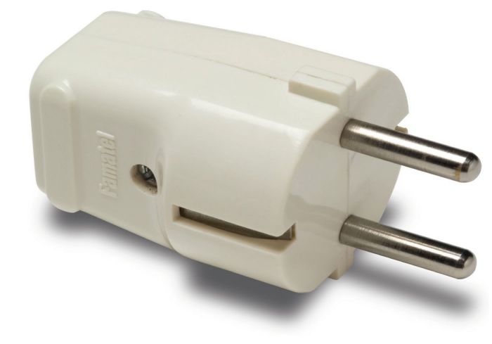 Pistik maandusega valge 16A