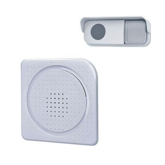 Uksekell juhtmevaba/patareiga, valgussignaaliga, 200m, valge