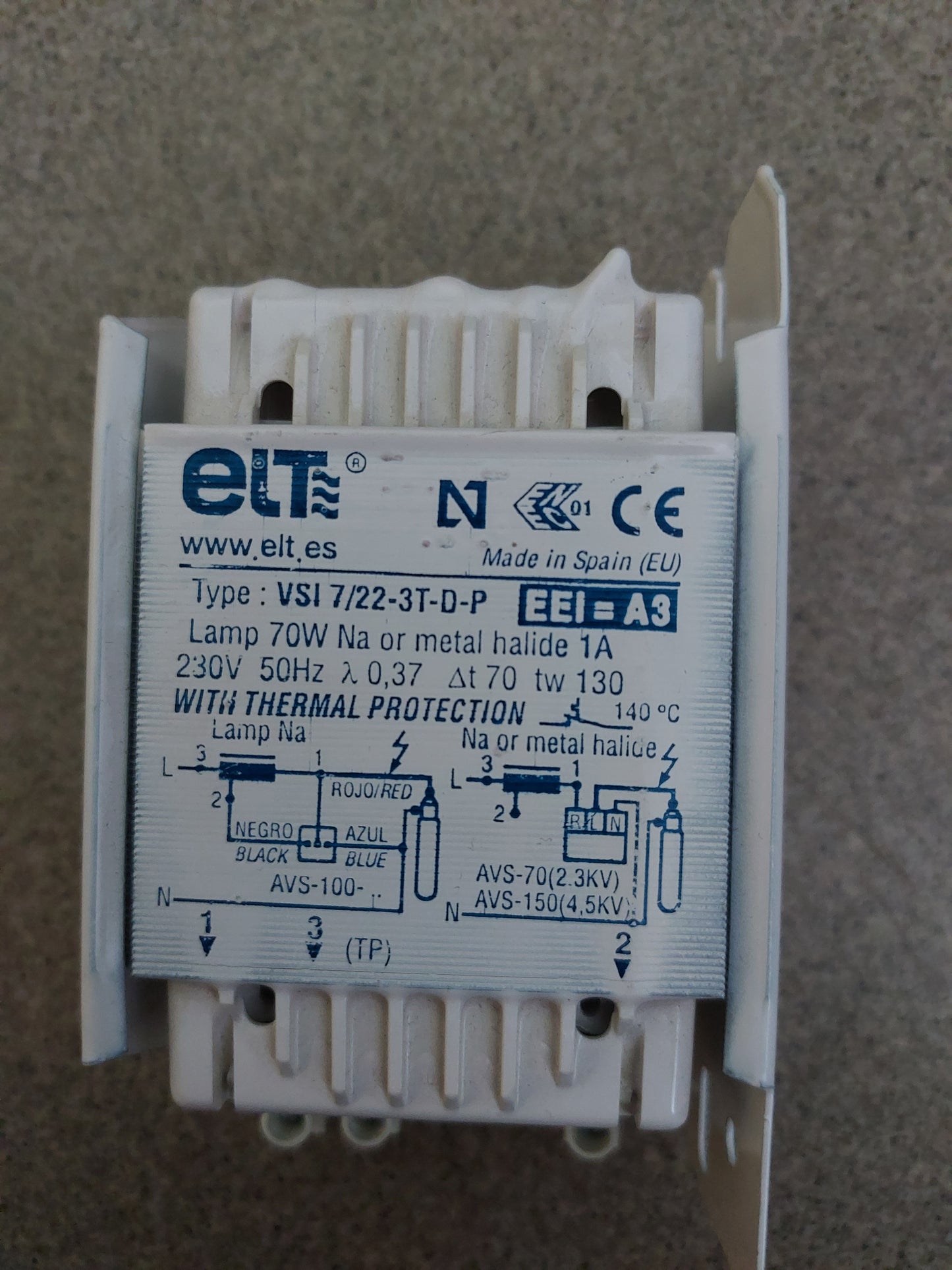 Toiteplokk 70W naatrium ja metallhaliid lampidele