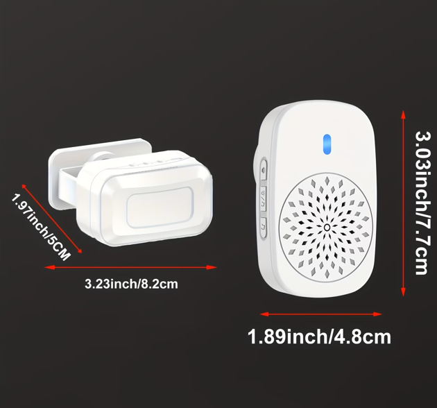 Külastaja alarm kell 10-110dB 38 meloodiat Valge