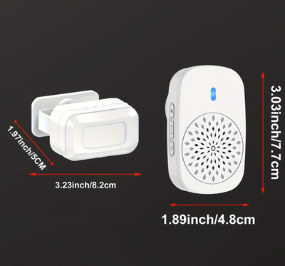 Külastaja alarm kell 10-110dB 38 meloodiat Valge