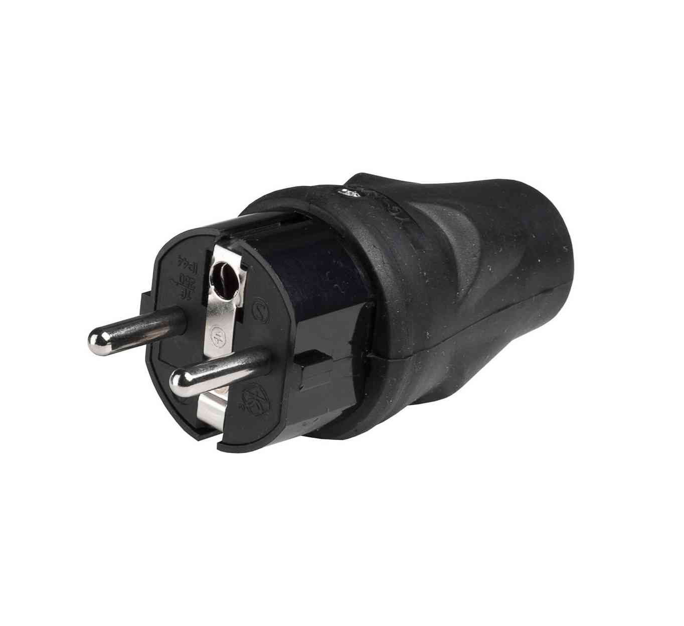 Pistik Maandusega 16A Ip44 Must