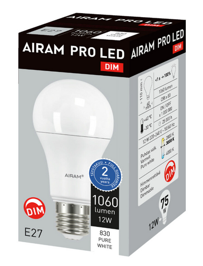 LED lamp E27 A60 10.5W 1060 lm 3000K dimmerdatav