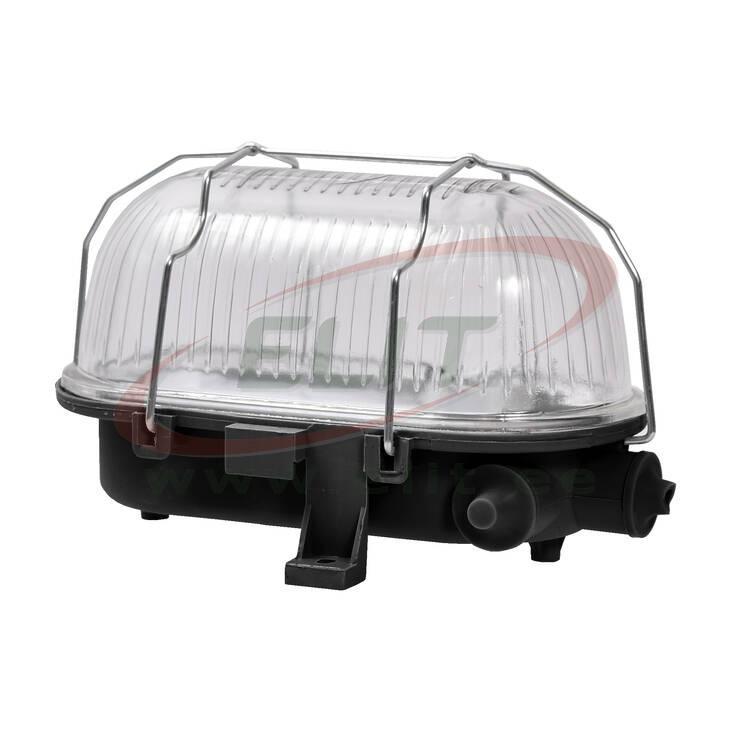 Seinavalgusti OVAL E27 max 60W IP54 must metallrestiga