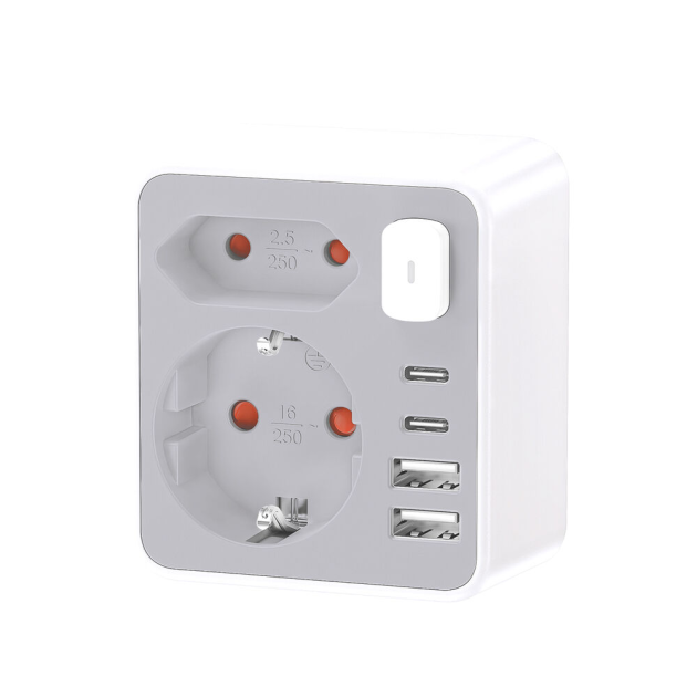 Harupesa 2x230V + 2xUSB-C + 2xUSB-A Laadimisavadega