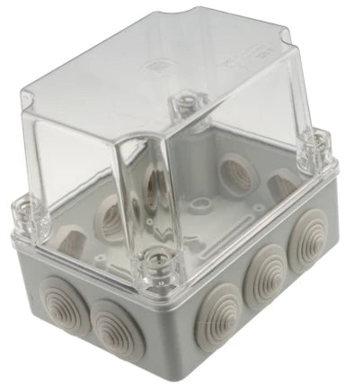 Harukarp 150×110×140 mm IP65 läbipaistva kaanega hall