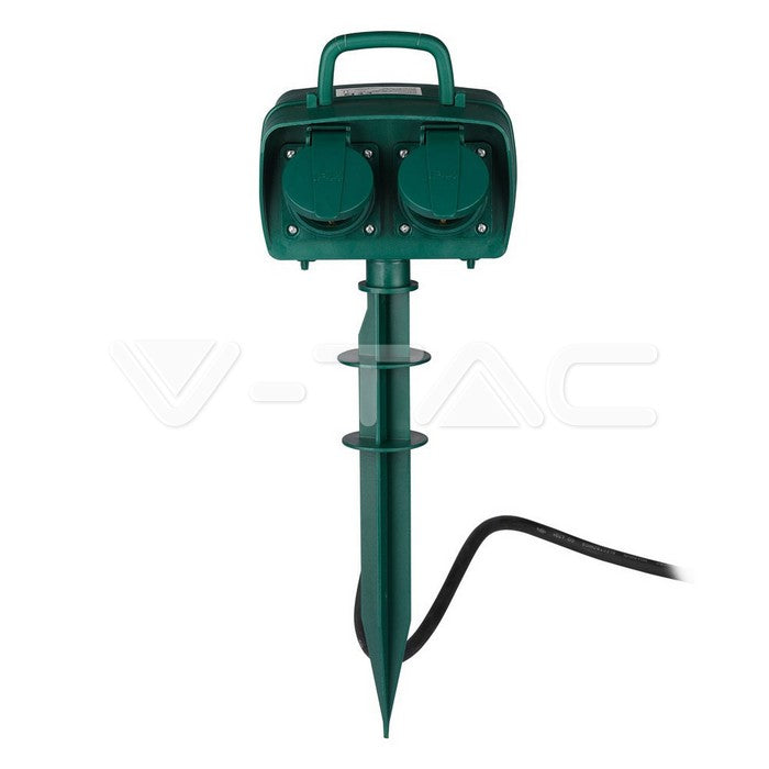 Aiapikendusjuhe maavardaga 2-ne taimeriga 3 m 3G1,5 mm² IP44 roheline