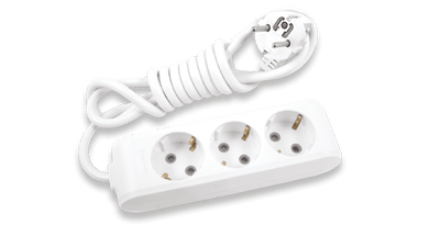 Pikendusjuhe 3 pesaga 5 m 3G1,5 mm² IP20 valge