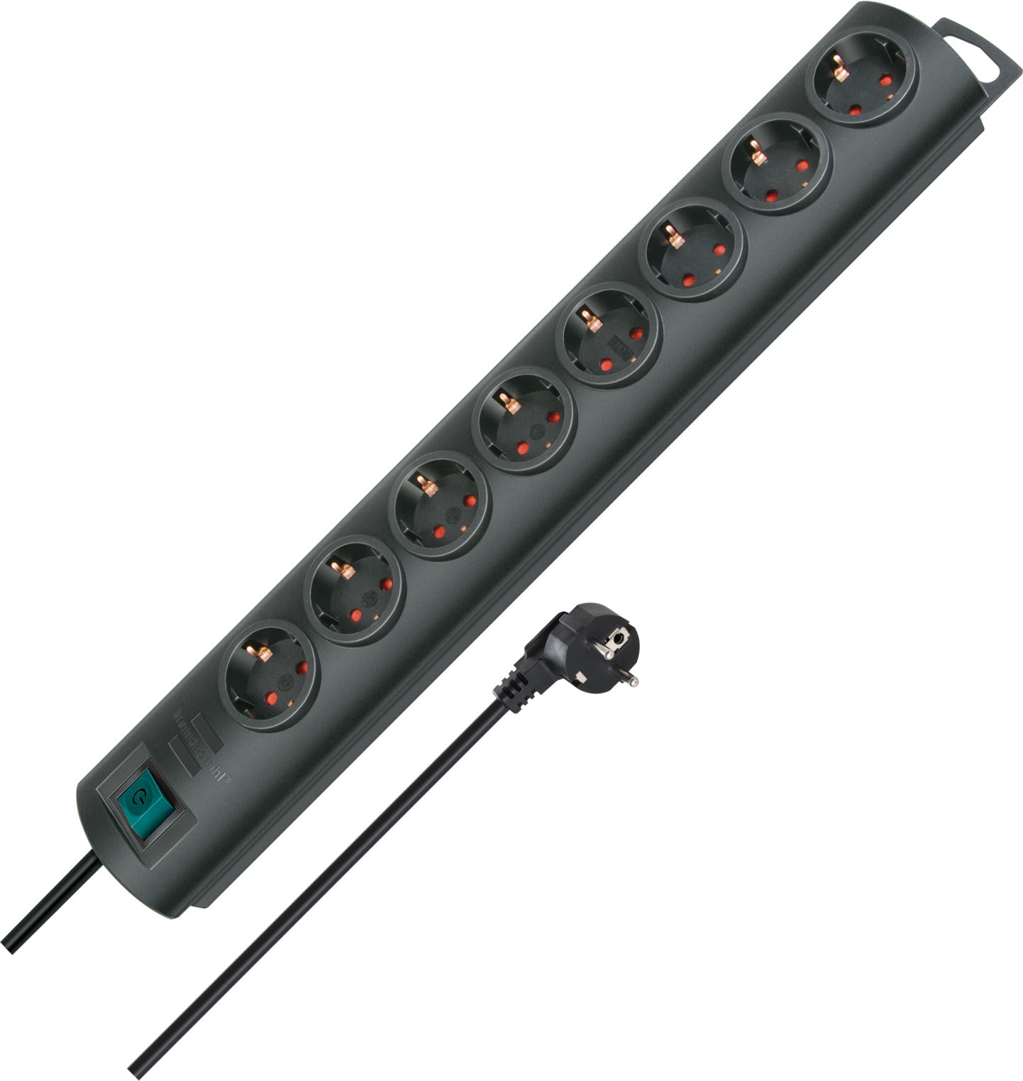 Pikendusjuhe 2m 8 pesa+lüliti IP20 must