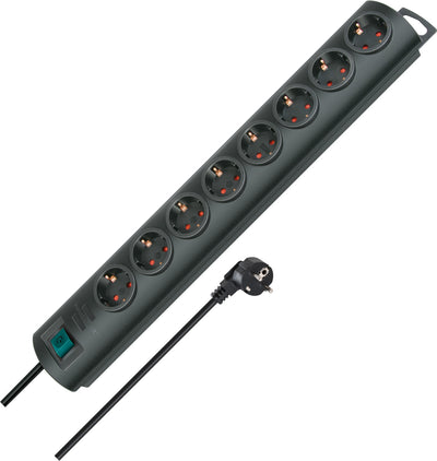 Pikendusjuhe 8 pesaga lülitiga 2 m H05VV-F 3G1,5 mm² IP20 must