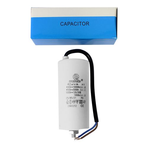 Kondensaator 40µF 450V +GRD juhtmega