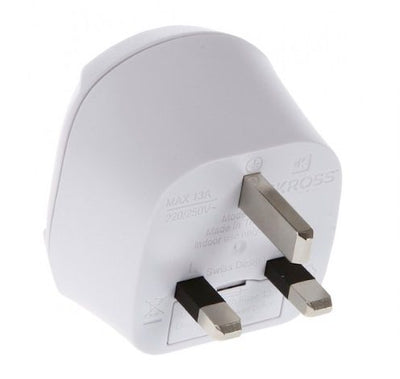 Reisiadapter Inglismaa-EURO üleminek valge 16A