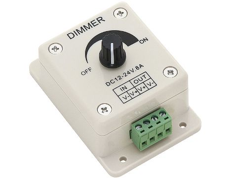 LED pöörddimmer 12–24V 96–192 W 8 A IP20