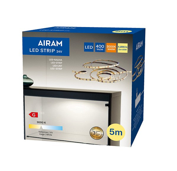 LED-riba 24V 3000K 4,8 W/m IP20 5 m