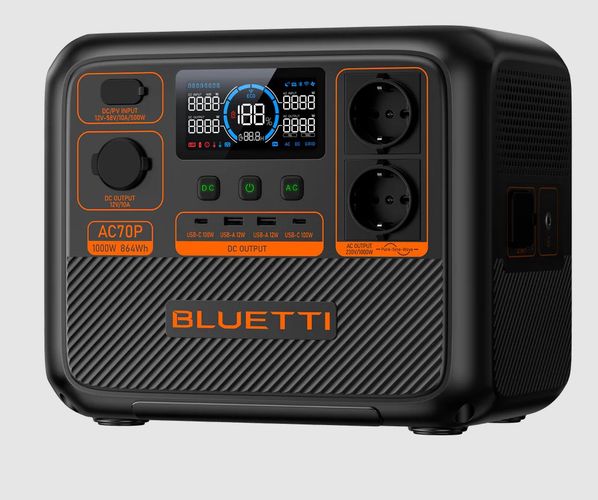 BLUETTI kaasaskantav elektrijaam AC70P 1000W 864Wh LiFePO4