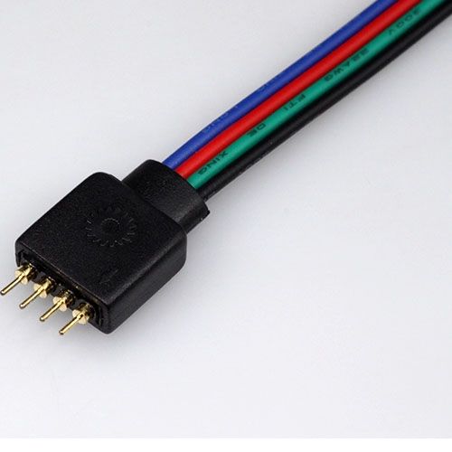 Painduv ühendusjuhe RGB+White LED-ribale, pin-otsaga