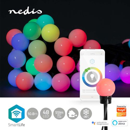 Nutikas LED-valguskett 10,8 m 48 LED RGB Wi-Fi IP65