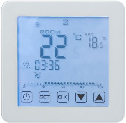 Termostaat Heber HT-125 valge 16A 230V õhk/põrand