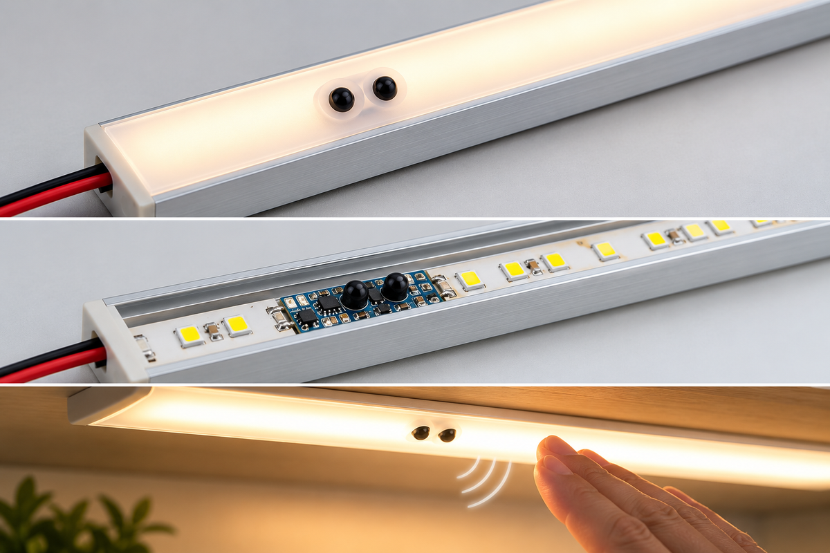 LED profiil 12V 24W 4000K COB viipelüliti 1m opaal hall IP20