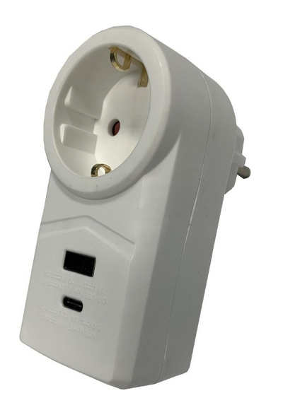 Harupesa 1-ne+2xUSB valge 16A