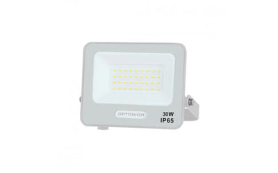 LED prožektor 30W 2700lm 3000K IP65 valge