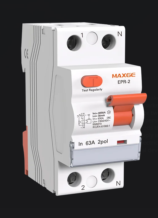 Rikkevoolukaitselüliti 2P (1P+N) 25A 10kA