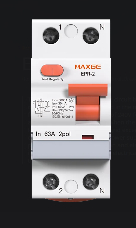 Rikkevoolukaitselüliti 2P (1P+N) 25A 10kA Rikkevoolukaitselülitid