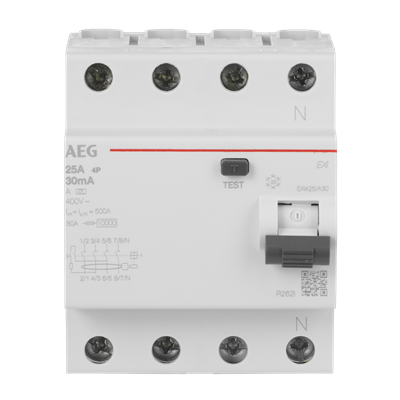 Rikkevoolukaitselüliti 4P 25A 30mA