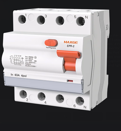 Rikkevoolukaitselüliti 4P (3P+N) 40A 6kA